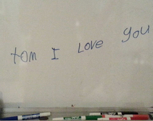 No idea why she chose to write Tom instead of Daddy.  :-)