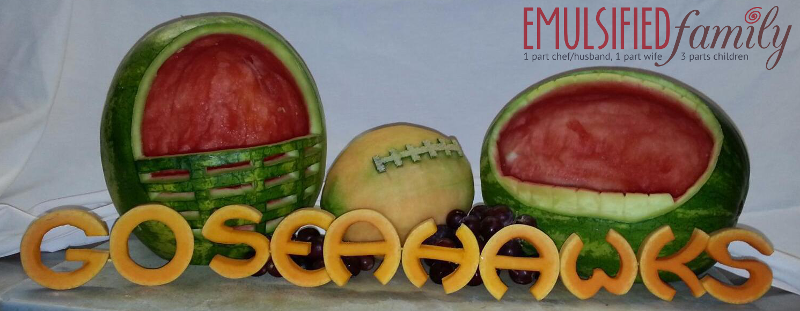 Seahawks fruit display by Chef Tom Small - Emulsified Family